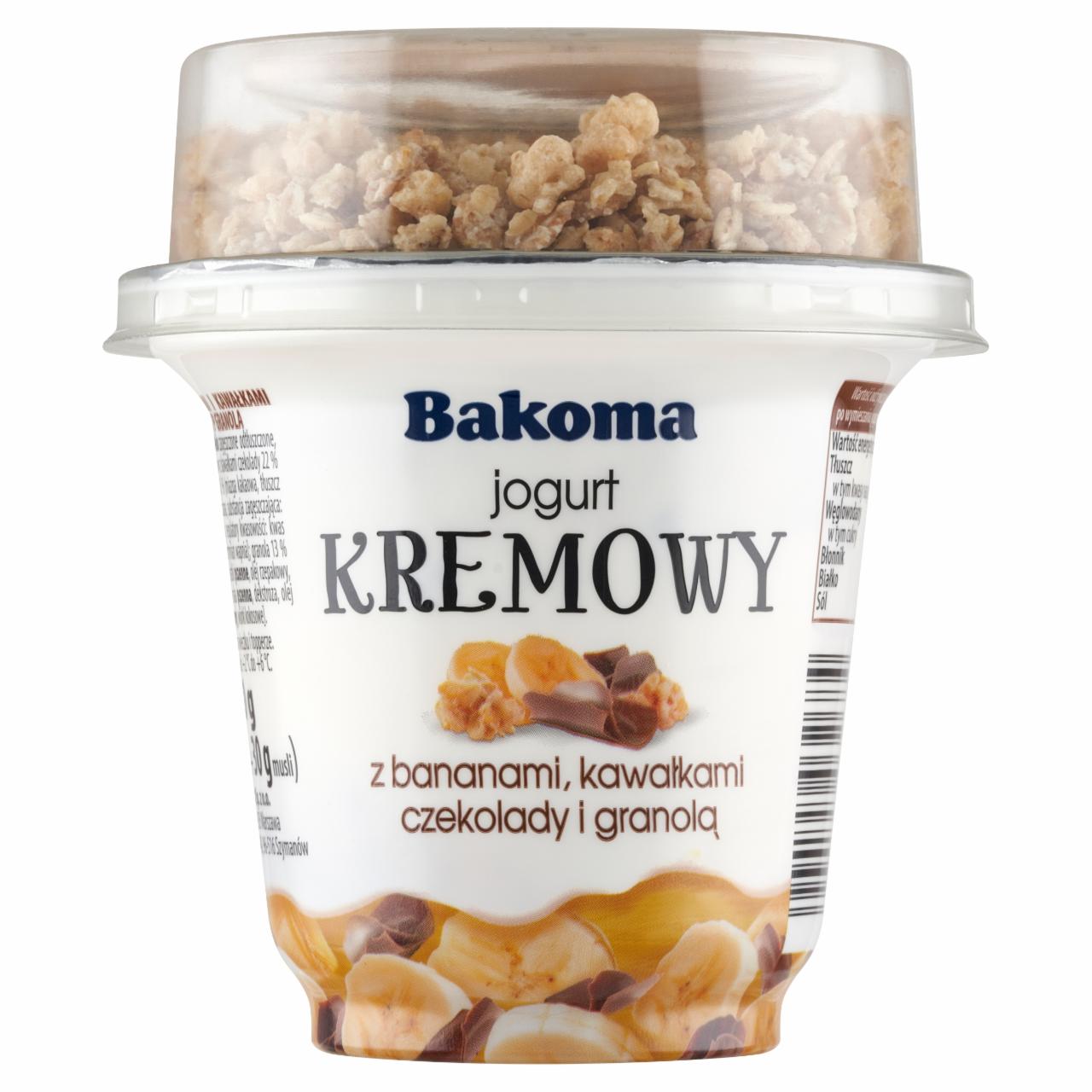 Zdjęcia - Jogurt kremowy z bananami kawałkami czekolady i granolą Bakoma
