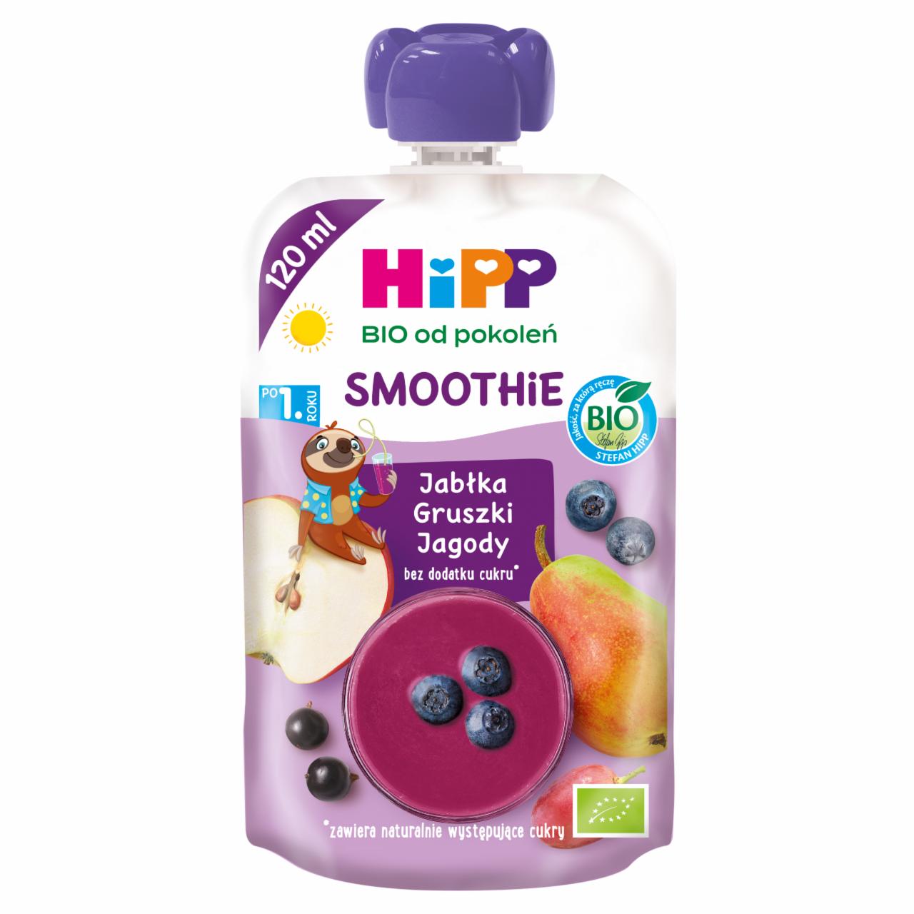 Zdjęcia - HiPP BIO Smoothie Mus z owoców i soków jabłka gruszki jagody po 1. roku 120 ml