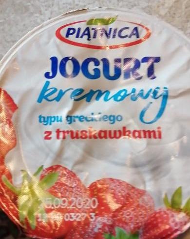 Zdjęcia - Piątnica Jogurt kremowy typu greckiego z truskawkami 150 g