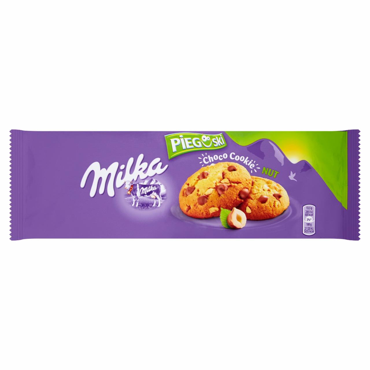 Zdjęcia - Milka Pieguski Choco Cookies Nut Ciasteczka z kawałkami czekolady mlecznej i orzechami 135 g