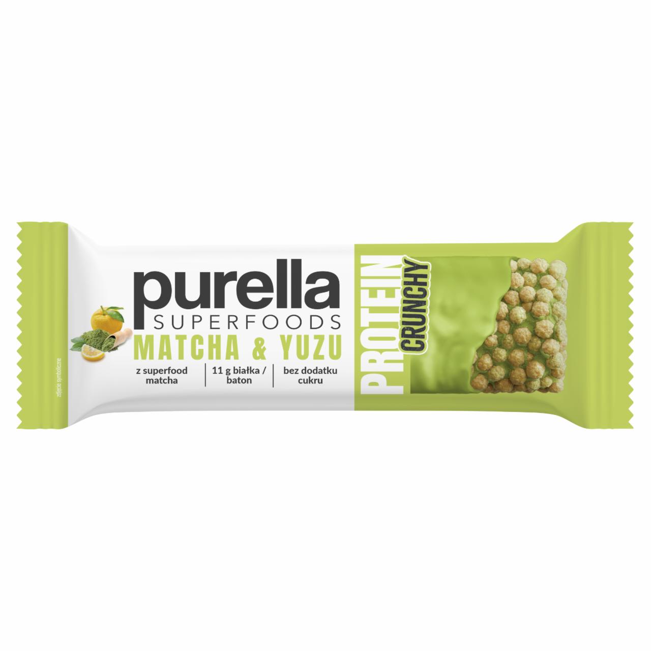 Zdjęcia - Purella Superfoods Protein Crunchy Matcha & Yuzu Baton białkowy 45 g