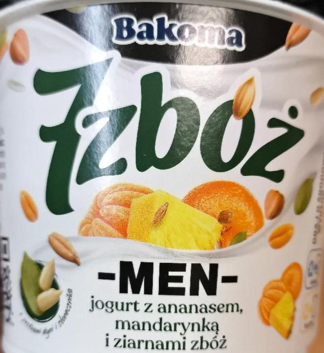 Zdjęcia - 7 zbóż men jogurt z ananasem mandarynką i ziarnami zbóż Bakoma