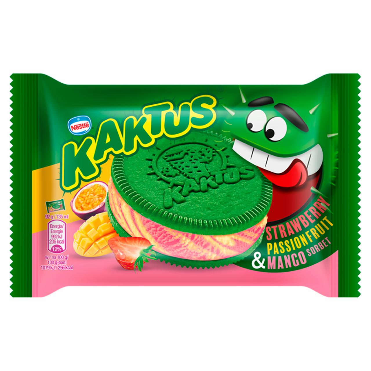 Zdjęcia - Kaktus Sorbet marakuja-mango z lodami truskawkowymi w ciastkach 135 ml