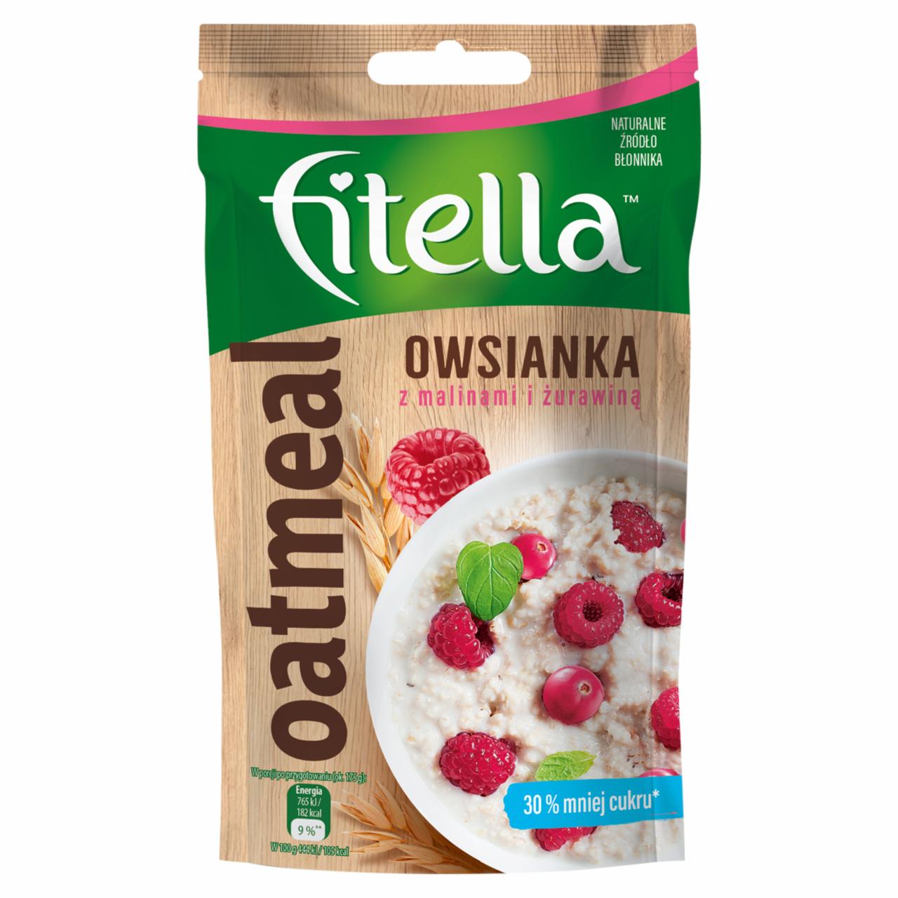 Zdjęcia - Owsianka z malinami i żurawiną Fitella
