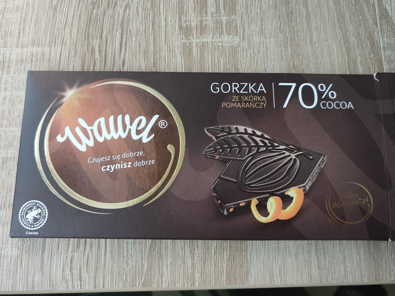 Zdjęcia - Wawel Czekolada gorzka 70 % cocoa skórka pomarańczy 100 g