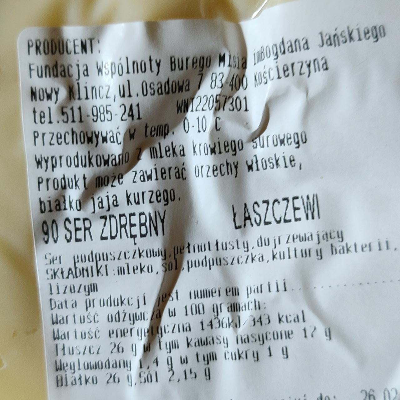 Zdjęcia - Ser zdrębny łaszczewi Fundacja wspólnoty Burego Misia