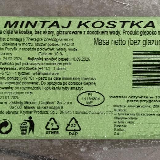 Zdjęcia - Mintaj filet kostka Czaplicki