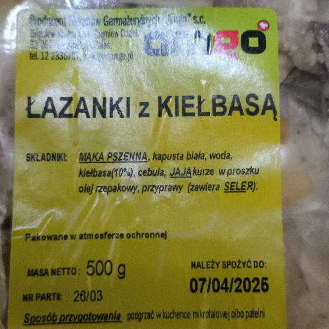 Zdjęcia - Łazanki z kiełbasą Amgo