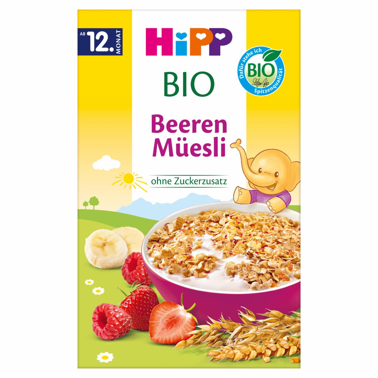 Zdjęcia - HiPP BIO Musli wielozbożowe truskawki-maliny od 12. miesiąca 200 g