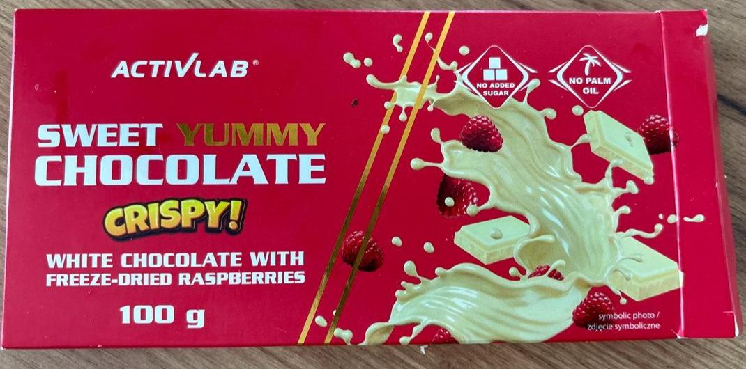 Zdjęcia - Sweet yoummy chocolate white chocolate with freeze dried raspberries ActivLab