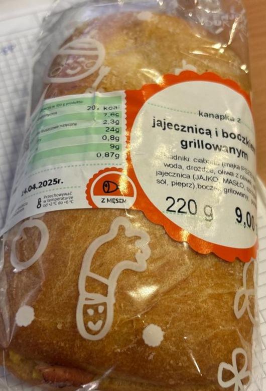 Zdjęcia - Kanapka z jajecznicą i boczkiem grillowanym Ślimak