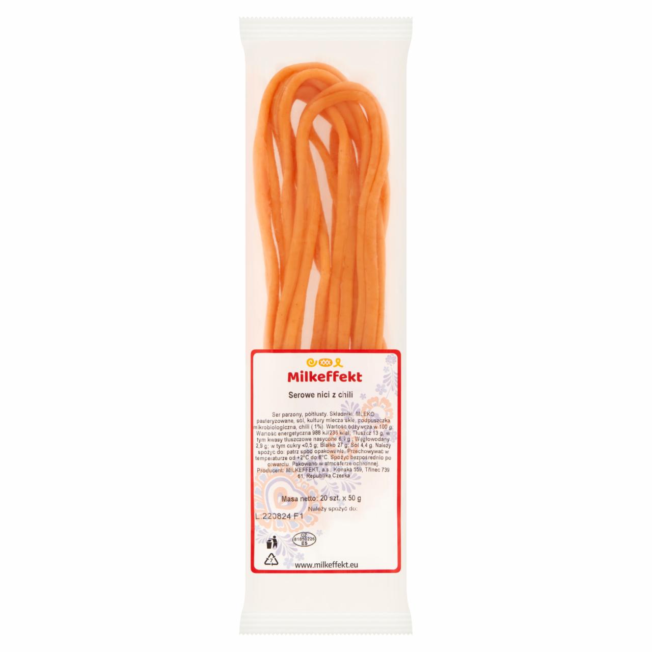 Zdjęcia - Milkeffekt Serowe nici z chili 50 g (20 sztuk)