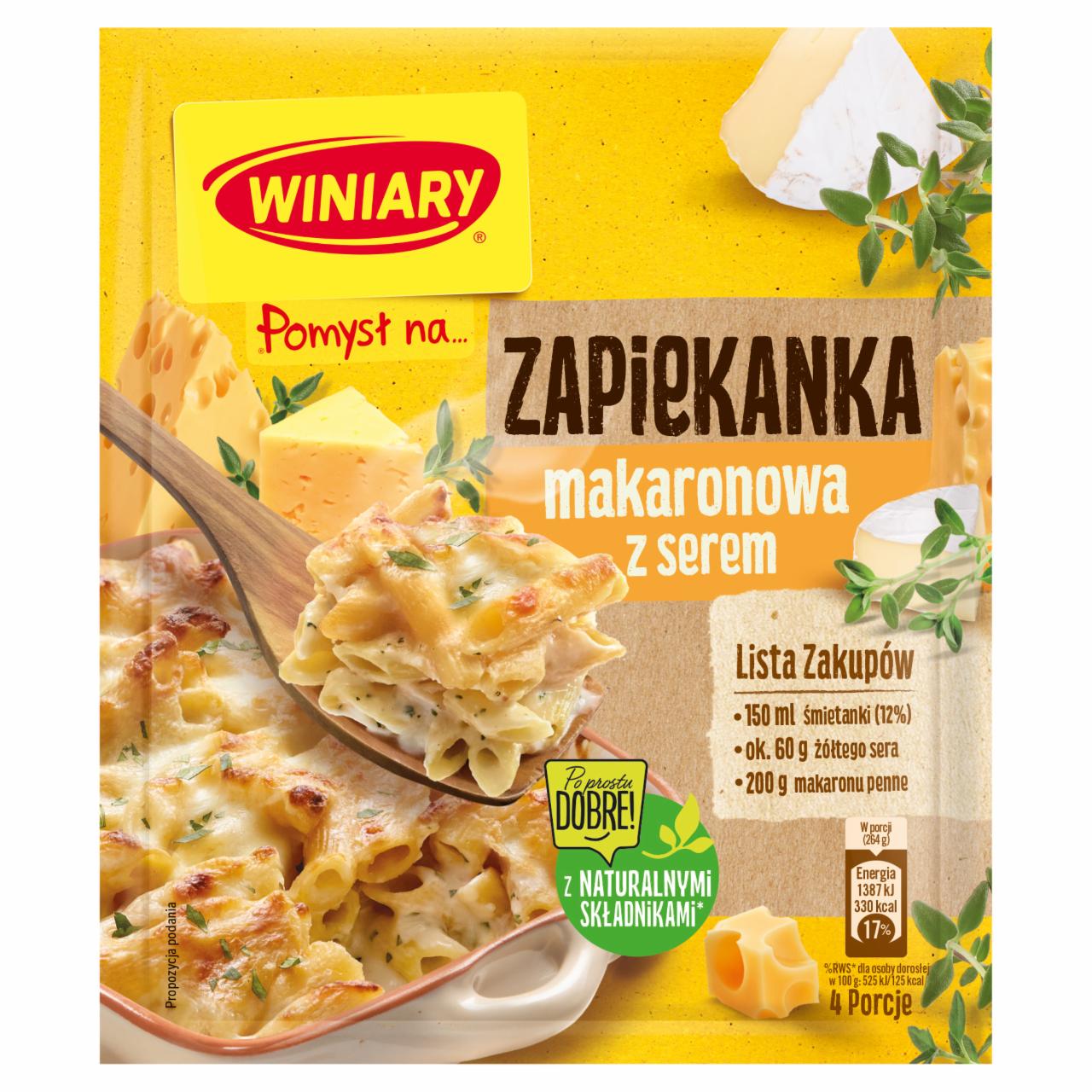 Zdjęcia - Winiary Pomysł na... Zapiekanka makaronowa z serem 47 g