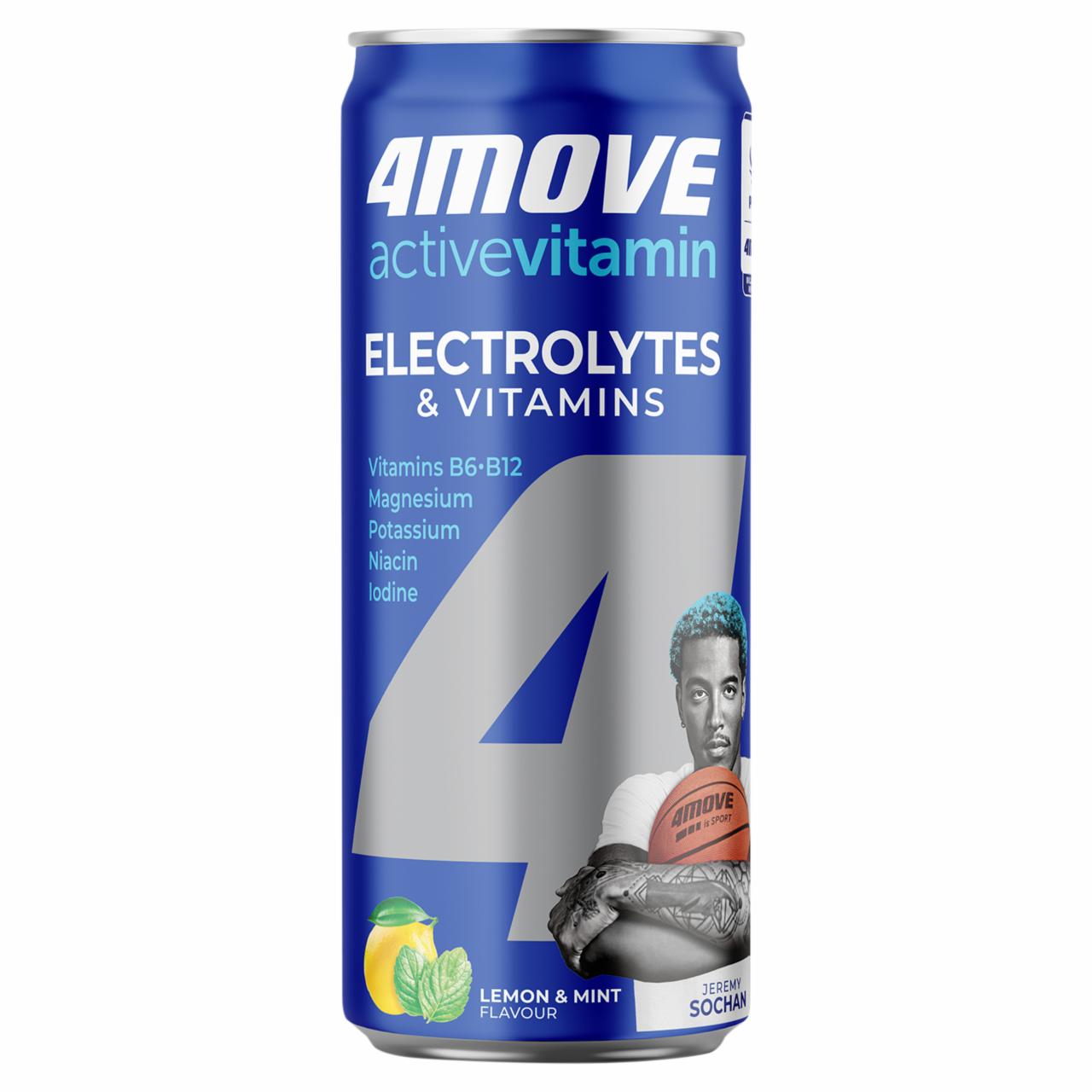 Zdjęcia - 4Move Active Vitamin Electrolytes & Vitamins Gazowany napój o smaku cytrynowo-miętowym 330 ml