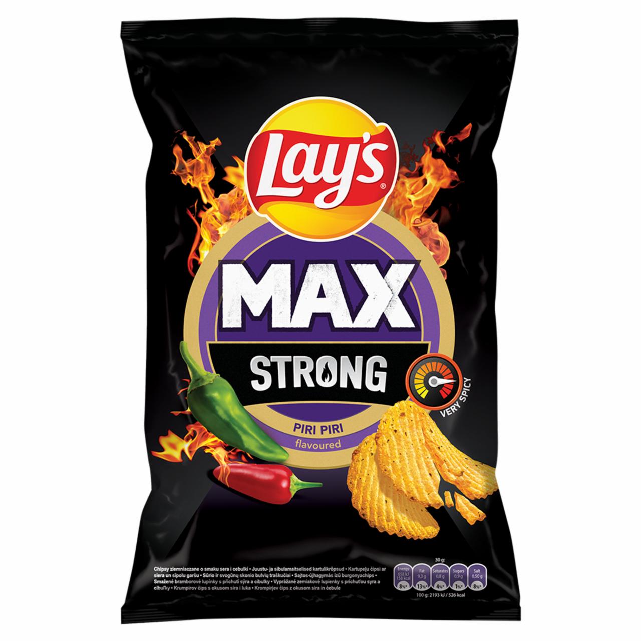 Zdjęcia - Lay's Max Strong Chipsy ziemniaczane karbowane o smaku piri piri 120 g