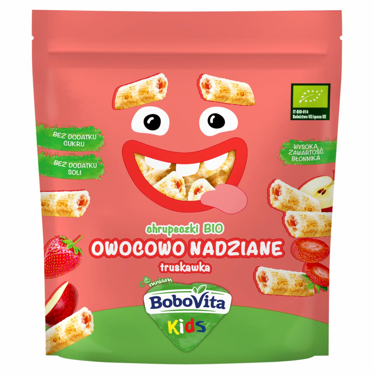 Zdjęcia - BoboVita Kids Chrupeczki bio owocowo nadziane truskawka po 3 roku życia 30 g