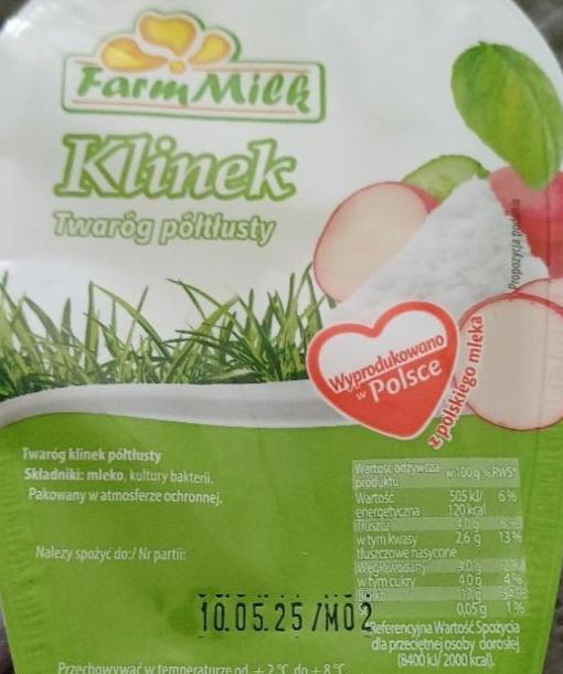Zdjęcia - Klinek twaróg półtłusty Farm Milk