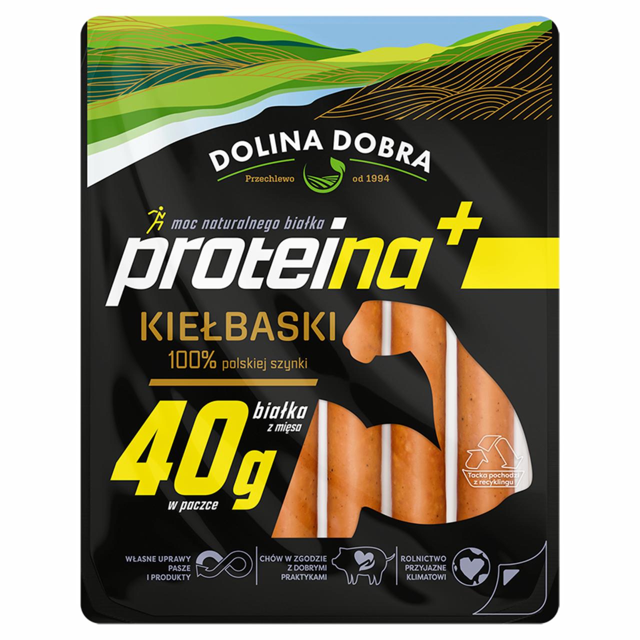 Zdjęcia - Dolina Dobra Proteina+ Kiełbaski 100 % polskiej szynki 200 g
