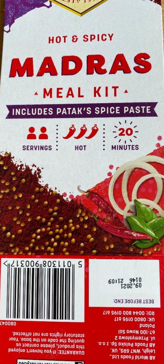 Zdjęcia - Patak's Zestaw Madras do przygotowania dania w stylu indyjskim 313 g