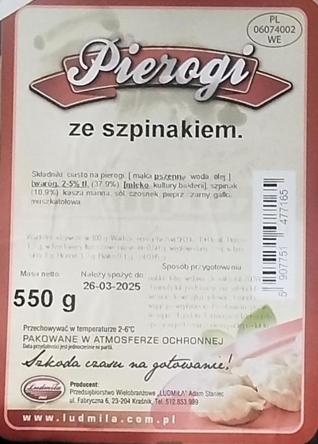 Zdjęcia - Pierogi ze szpinakiem Ludmiła