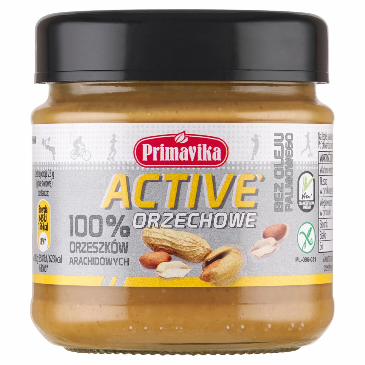 Zdjęcia - Primavika Active Pasta orzechowa z prażonych orzeszków arachidowych 185 g