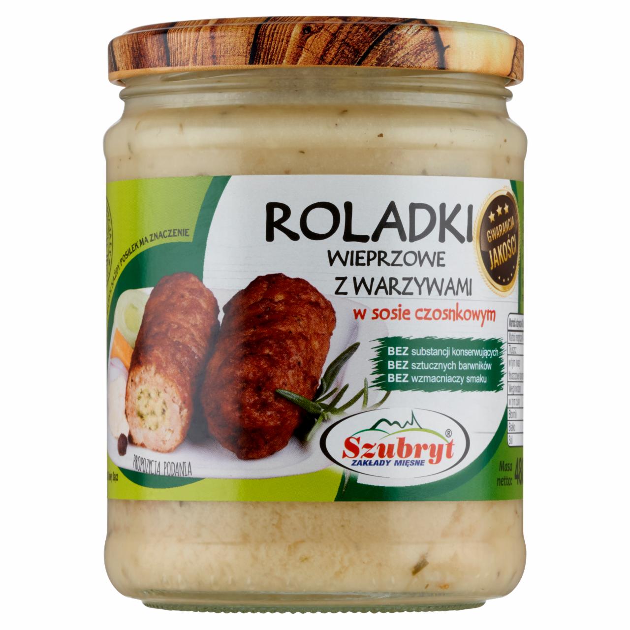 Zdjęcia - Szubryt Roladki wieprzowe z warzywami w sosie czosnkowym 480 g