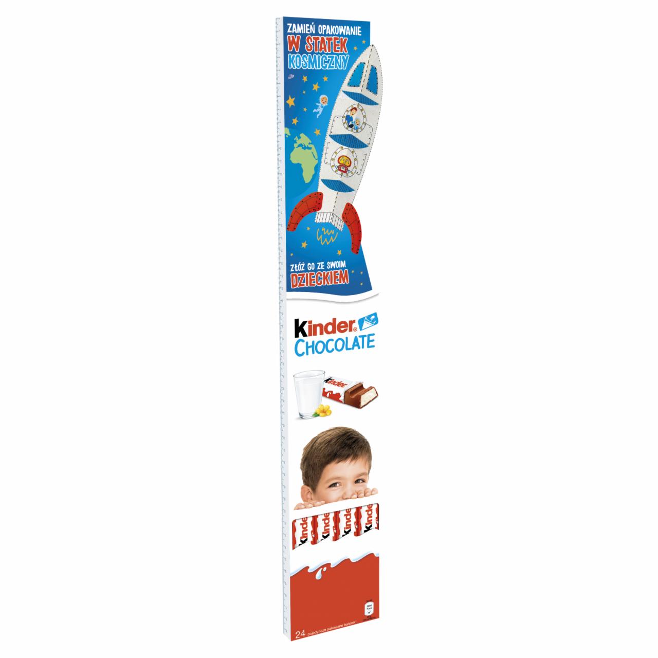 Zdjęcia - Kinder Chocolate Batonik z mlecznej czekolady z nadzieniem mlecznym 3 x 100 g (24 sztuki)