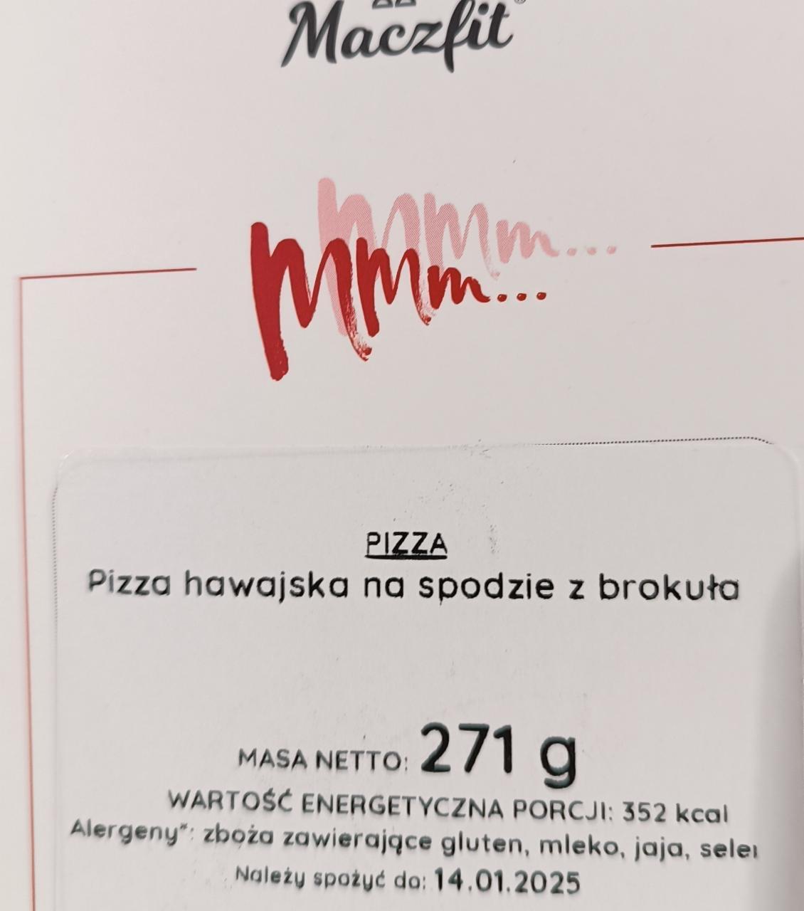 Zdjęcia - Pizza hawajska na spodzie z brokuła Maczfit