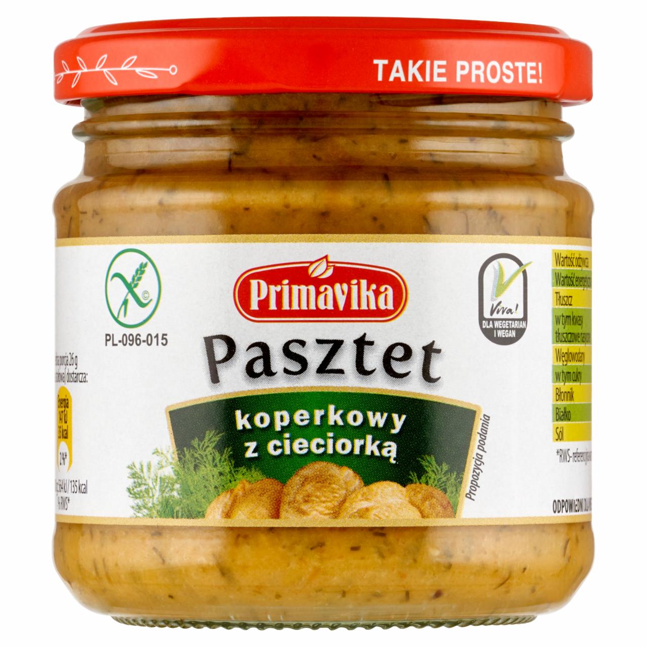 Zdjęcia - Primavika Pasztet koperkowy z cieciorką 160 g