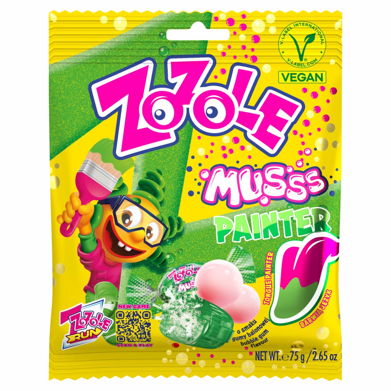 Zdjęcia - Zozole Musss Painter Karmelki z nadzieniem musującym o smaku gumy balonowej 75 g
