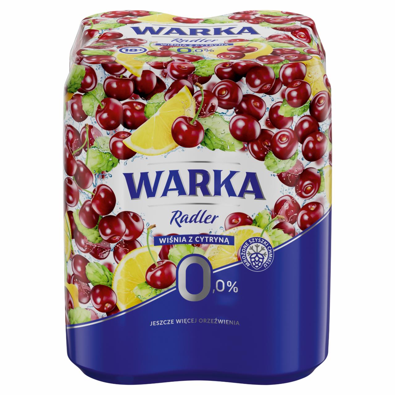 Zdjęcia - Warka Radler Bezalkoholowy napój piwny wiśnia z cytryną 4 x 500 ml