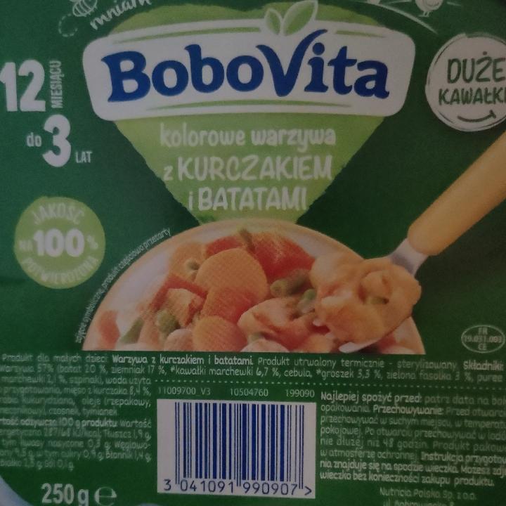 Zdjęcia - Kolorowe warzywa z kurczakiem i batami Bobovita