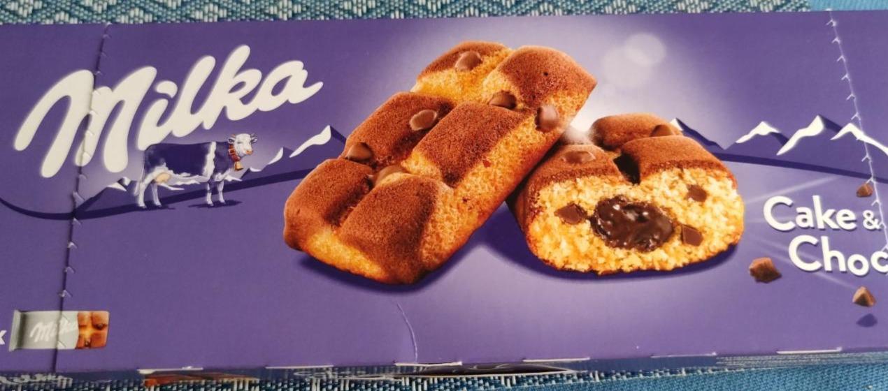 Zdjęcia - Cake & Choc Ciastka biszkoptowe z kawałkami czekolady mlecznej 175 g (5 x 35 g) Milka