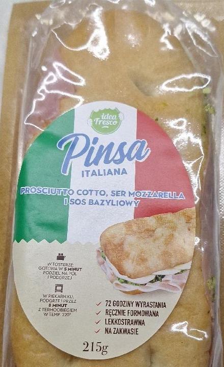 Zdjęcia - Pinsa italiana prosciutto cotto ser mozzarella i sos bazyliowy Idea Fresco
