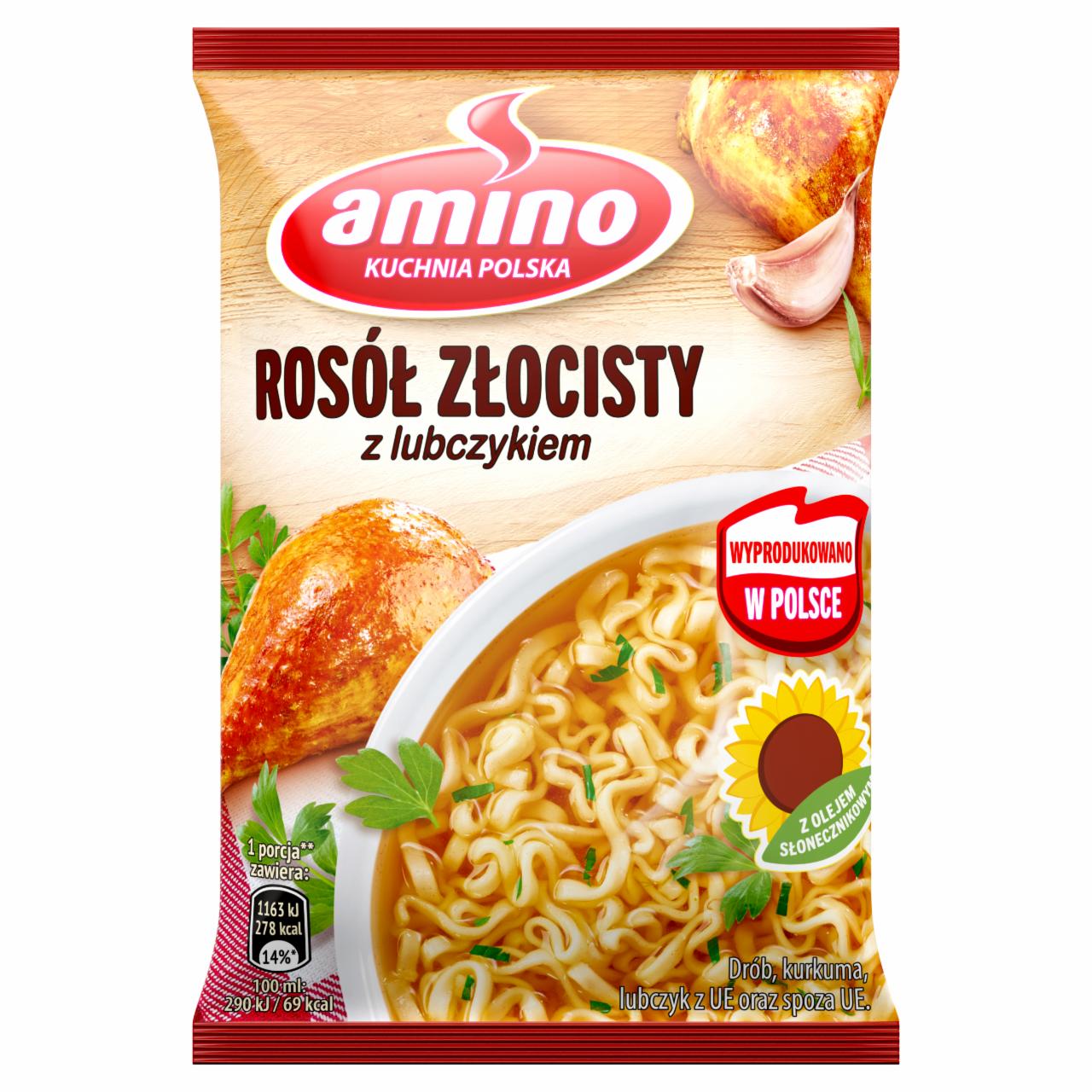 Zdjęcia - Amino Zupa błyskawiczna rosół złocisty z lubczykiem 57 g