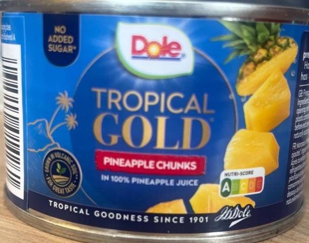 Zdjęcia - Tropical gold kawałki ananasa w soku 227 g Dole