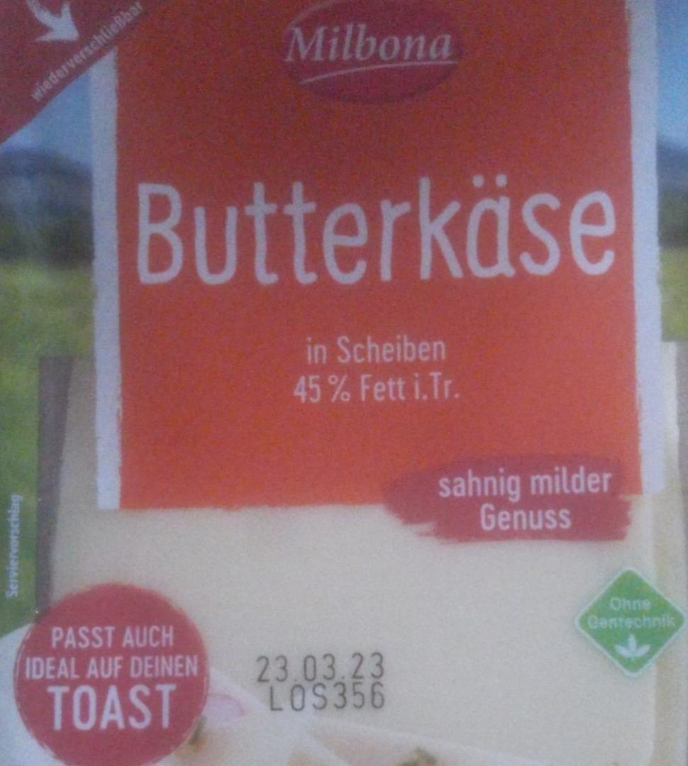 Zdjęcia - Milbona Butterkäse in Scheiben 45% Fett i.Tr. 400g