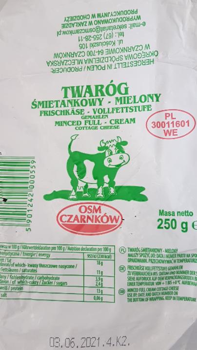 Zdjęcia - Twaróg śmietankowy-mielony Osm Czarnków