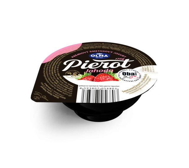 Zdjęcia - Pierot Śmietanowy jogurt z truskawkami Olma