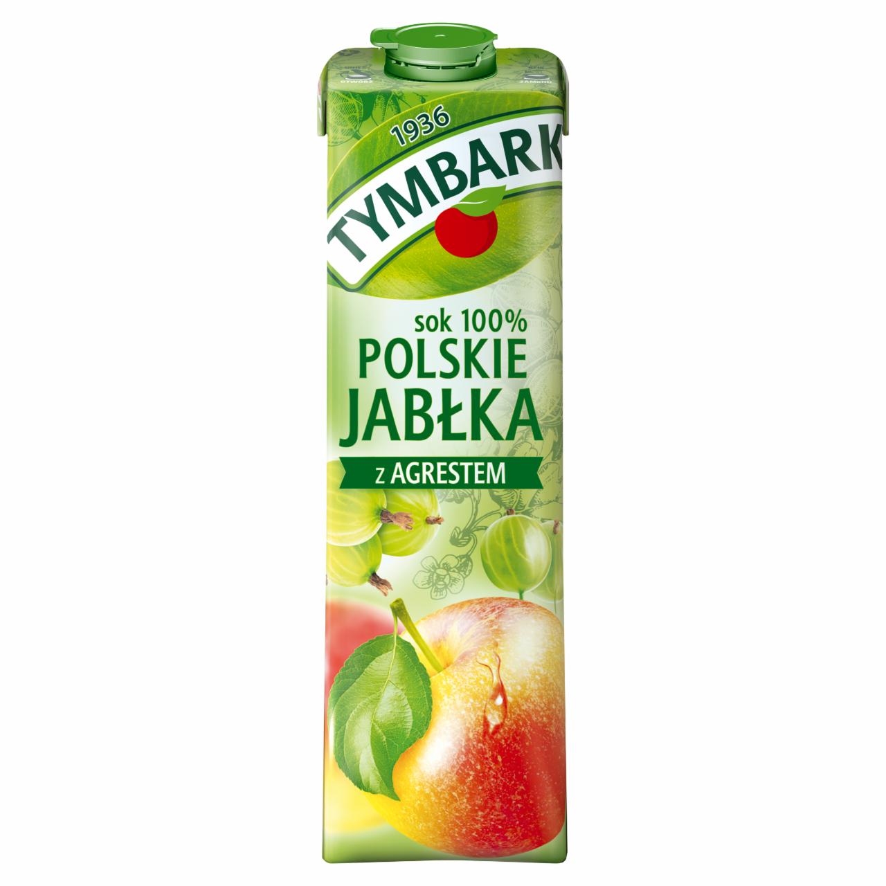 Zdjęcia - Sok 100 % polskie jabłka z agrestem Tymbark