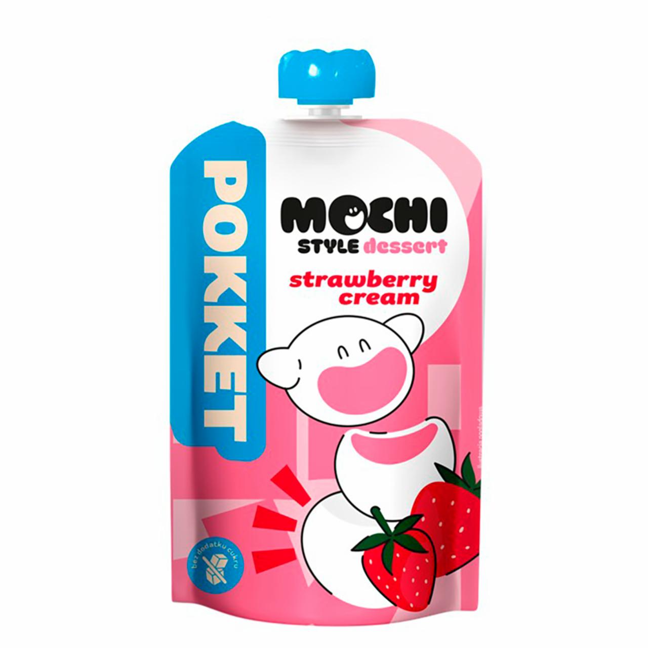 Zdjęcia - Pokket Mochi Strawberry Cream Deser owocowy z mąką ryżową 180 g