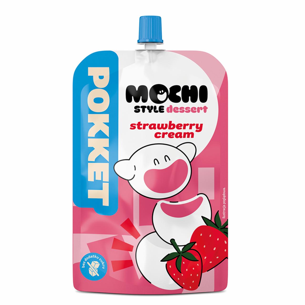 Zdjęcia - Pokket Mochi Strawberry Cream Deser owocowy z mąką ryżową 180 g