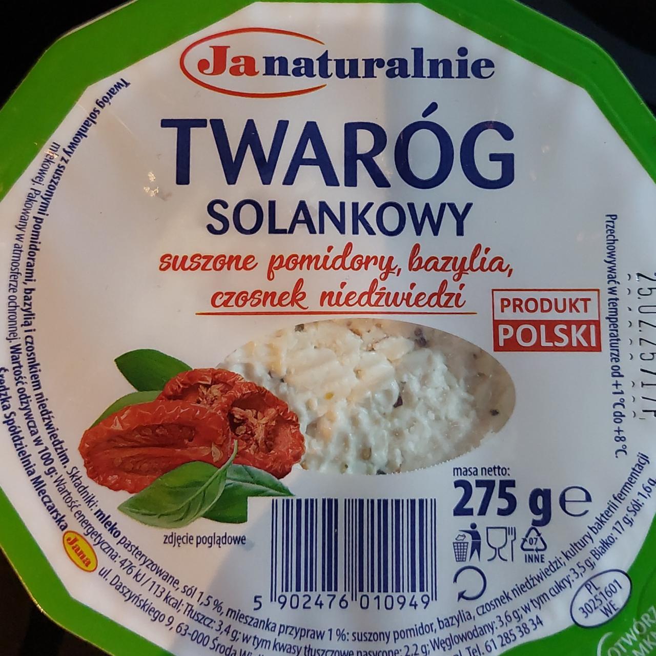 Zdjęcia - Twaróg solankowy suszone pomidory bazylia czosnek niedźwiedzi Janaturalnie