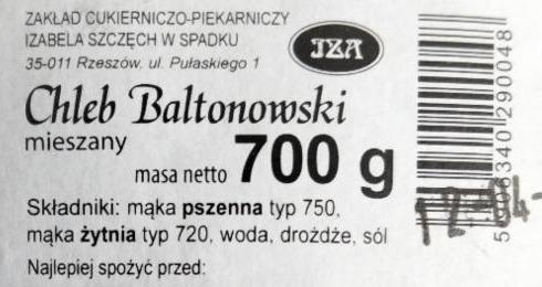 Zdjęcia - Chleb baltonowski mieszany IZA