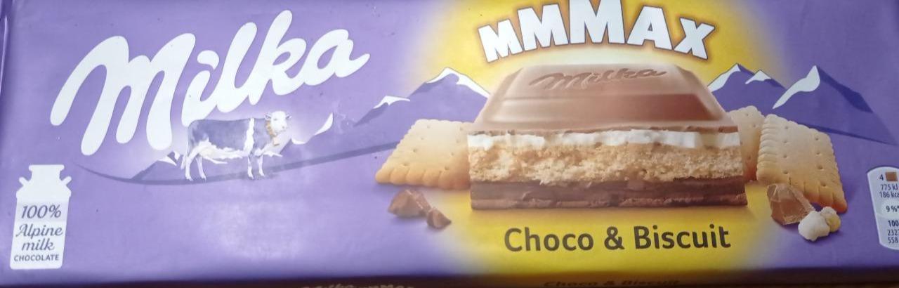 Zdjęcia - Milka Mmmax Czekolada mleczna z herbatnikiem i nadzieniem kakaowym 300 g