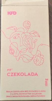 Zdjęcia - Fit czekolada biała z liofilizowanymi malinami oraz z dodatkiem białka serwatkowego KFD