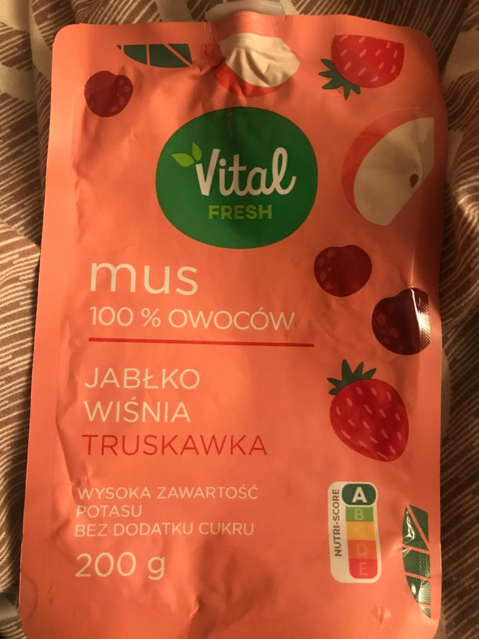 Zdjęcia - Mus 100% owoców jabłko ananas marakuja Vital Fresh