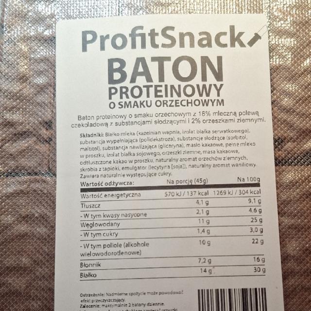 Zdjęcia - Baton proteinowy o smaku orzechowym Profit Snack