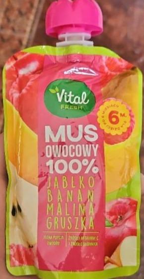 Zdjęcia - mus owocowy 100% jabłko banan malina gruszka Vital Fresh
