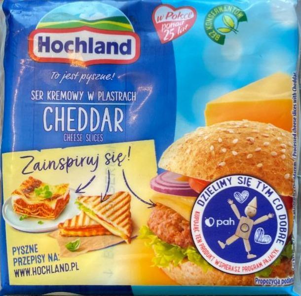 Zdjęcia - Hochland Ser kremowy w plastrach cheddar 130 g